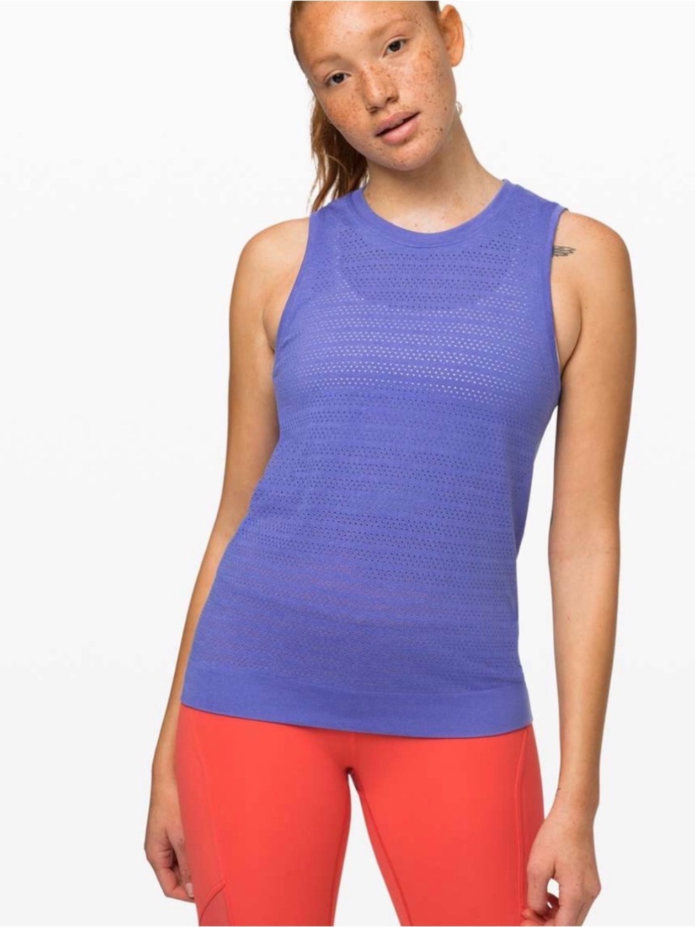 Lululemon Breeze By Muscle Tank Top II *Squad Violet Viola Size 4 Mesh Running
